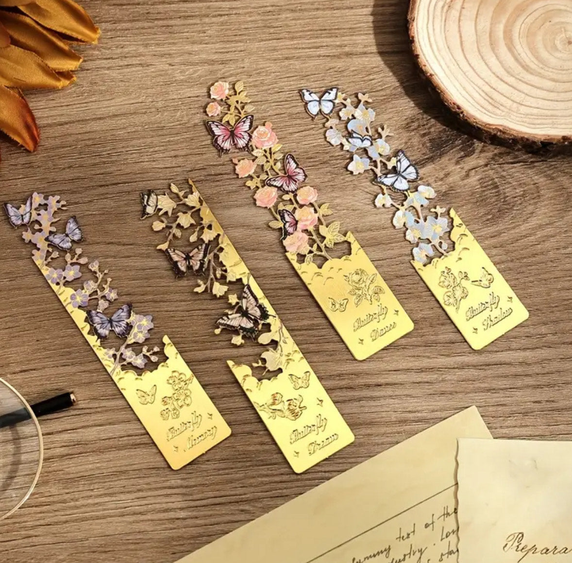 Schmetterlingsblumen Lesezeichen (Metall)